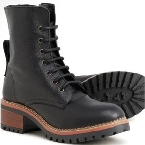 BTU by Bertuchi Soft Leather Black Combat Boots 8